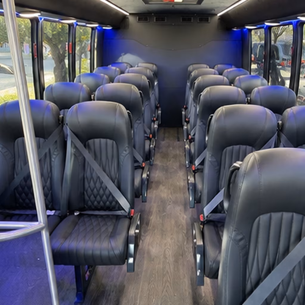 Dallas Airport Shuttle & Transportation party bus interior