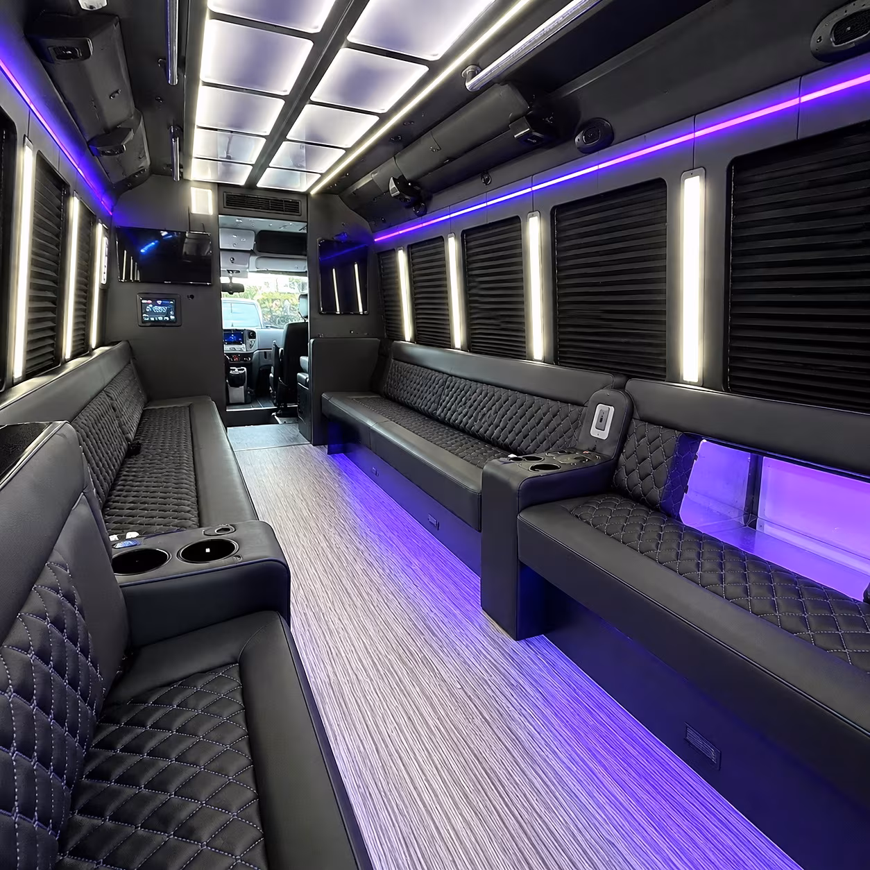 Dallas Bachelor & Bachelorette Transportation party bus interior