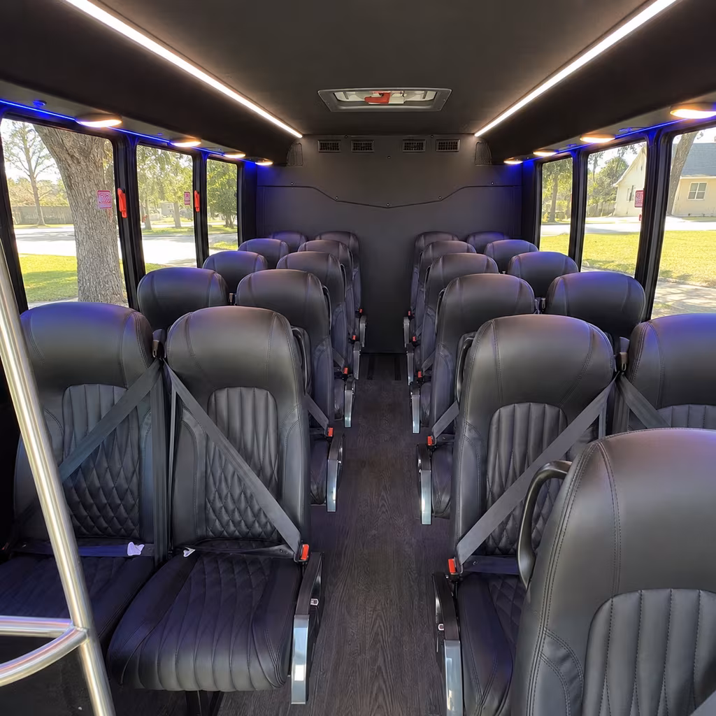 Dallas School Event Transportation party bus interior