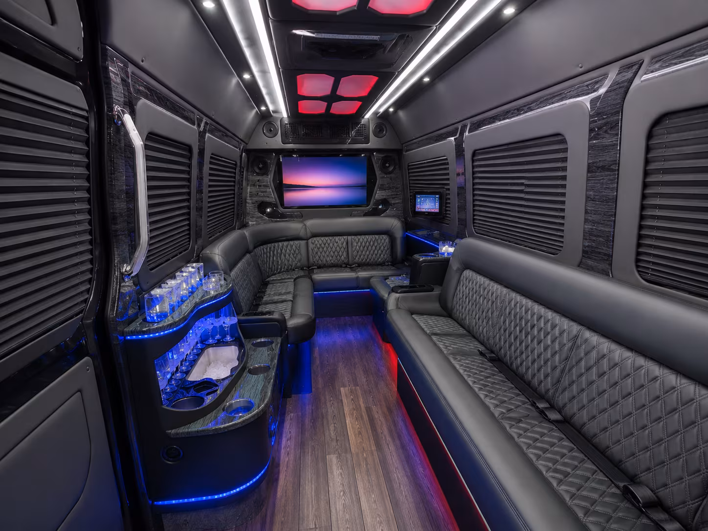 Dallas School Event Transportation party bus exterior