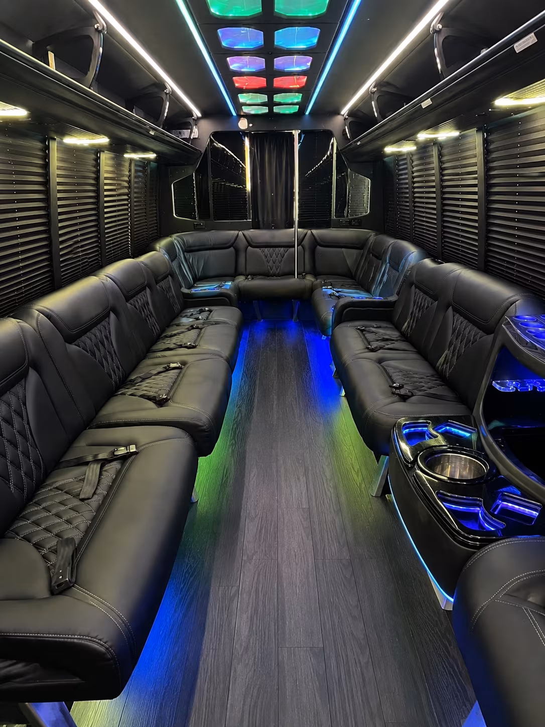 Dallas Wedding Transportation party bus interior