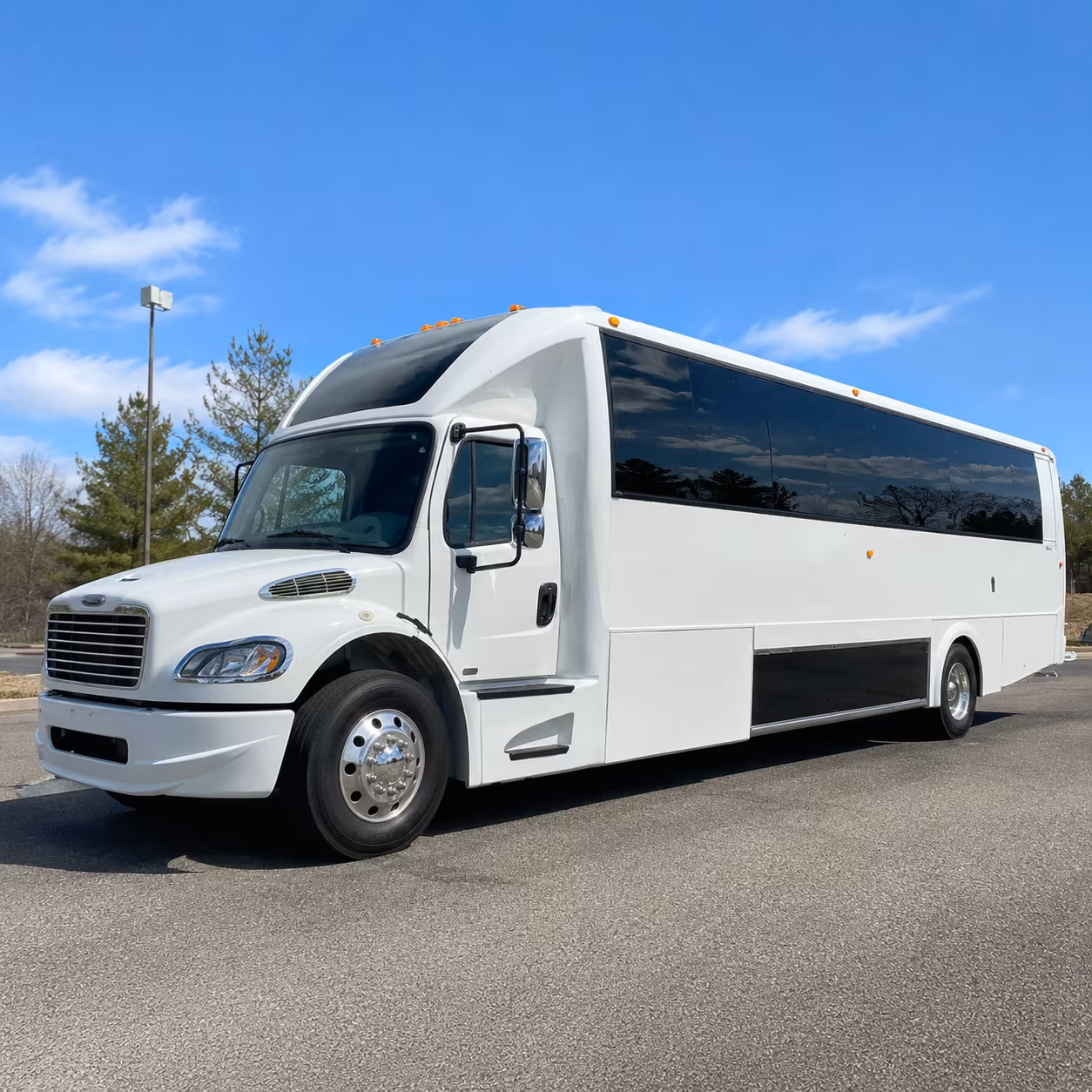 Interior of a party bus rental serving Dallas