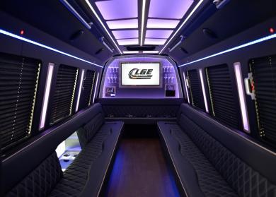 Carrollton 18 Passenger Limo Bus Interior