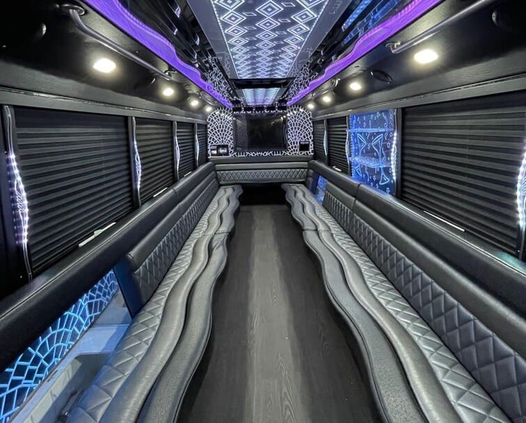 McKinney 30 Passenger Party Bus White Interior