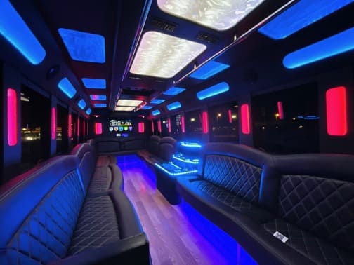Grand Prairie 35 Passenger Party Bus Interior